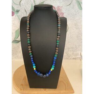 Colorful Beaded Necklace With Floral & Geometric Patterns